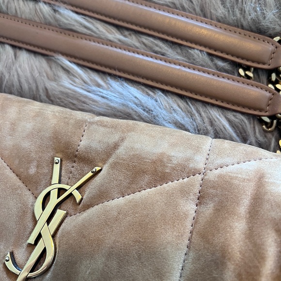 SAINT LAURENT

PUFFER SMALL CHAIN BAG IN QUILTED SUEDE in color CINNAMON - Picture 5 of 14